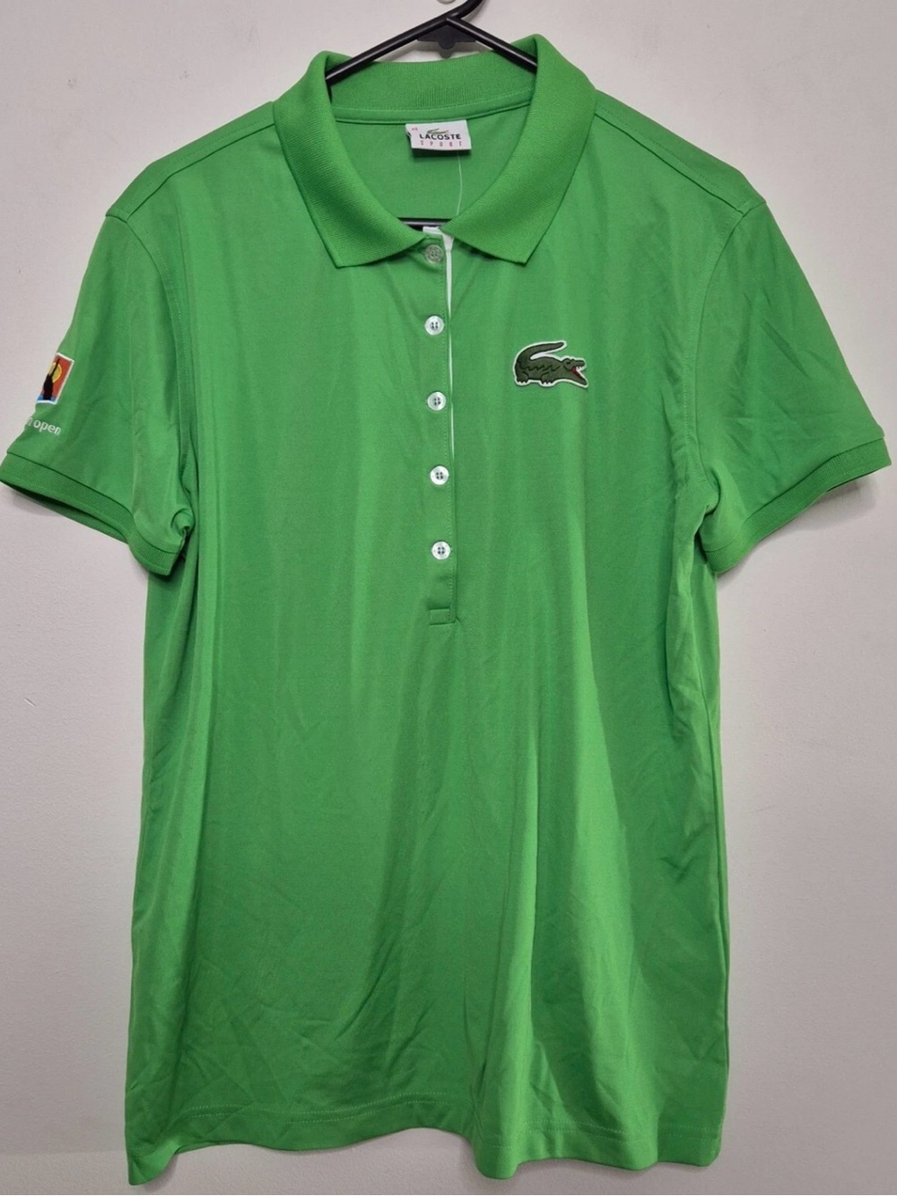 Lacoste Australian Open Tennis Bright Green Polo Shirt with Contrast Placket